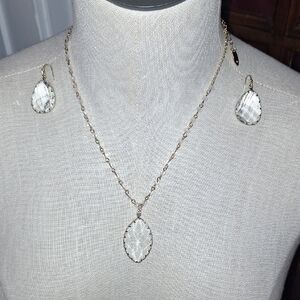 Gold and Silver Teardrop Necklace Set